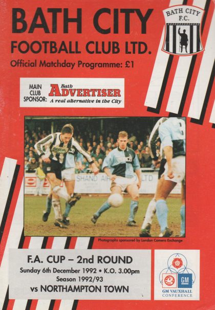 Bath City v Northampton Town  06-Dec-1992