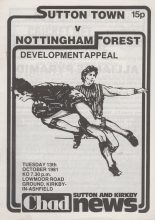 Sutton Town v Nottingham Forest  13-Oct-1981
