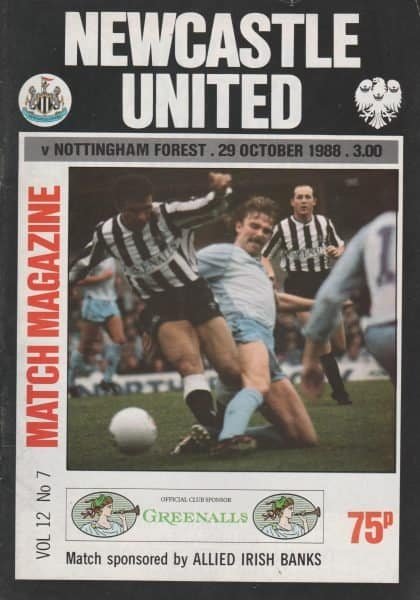 Newcastle United v Nottingham Forest 29-Oct-1988