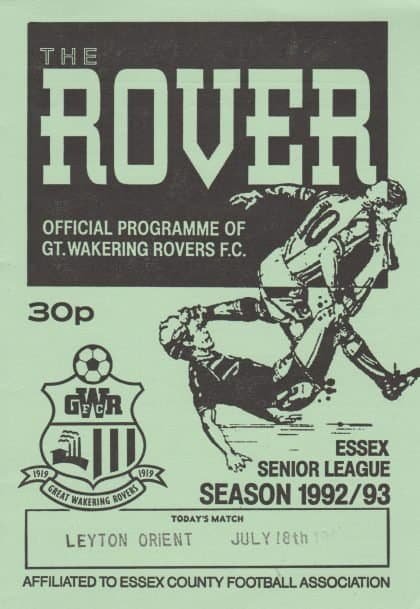 Great Wakering Rovers v Leyton Orient 18-Jul-1992