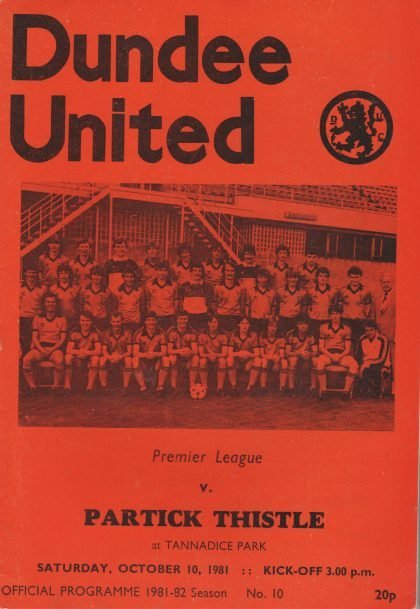 Dundee United v Partick Thistle 10-Oct-1981
