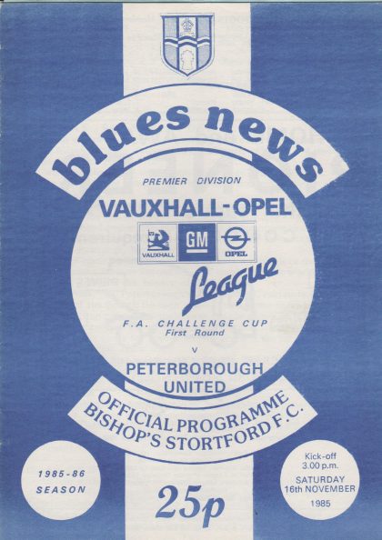 Bishop's Stortford v Peterborough United 16-Nov-1985