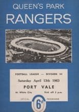 Queens Park Rangers v Port Vale 13-Apr-1963