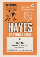 Hayes v Queens Park Rangers 08-Apr-1974