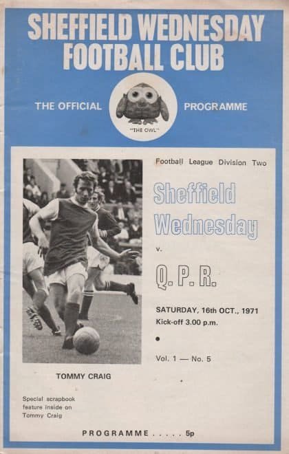 Sheffield Wednesday v Queens Park Rangers  16-Oct-1971
