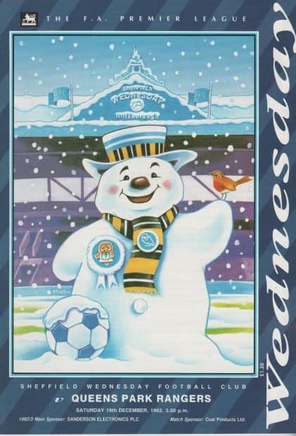 Sheffield Wednesday v Queens Park Rangers 19-Dec-1992