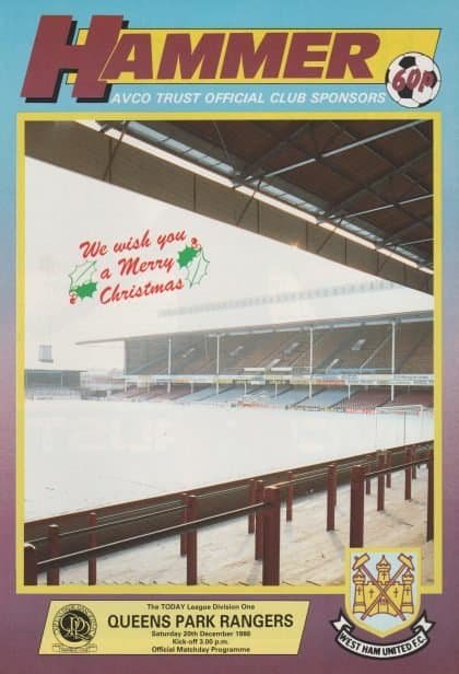 West Ham United v Queens Park Rangers  20-Dec-1986