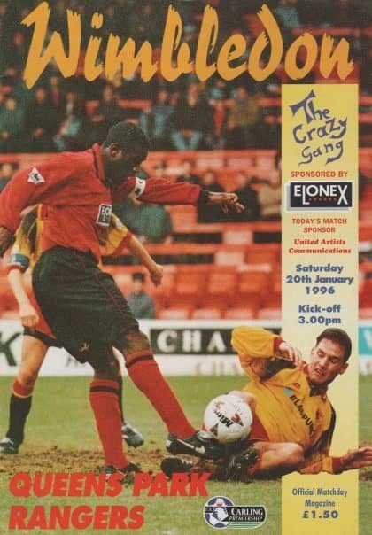 Wimbledon v Queens Park Rangers 20-Jan-1996