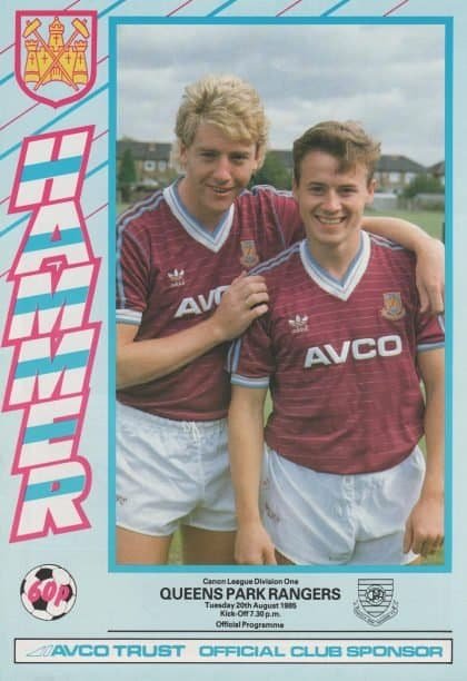 West Ham United v Queens Park Rangers  20-Aug-1985