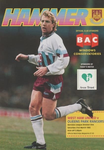 West Ham United v Queens Park Rangers  21-Mar-1992