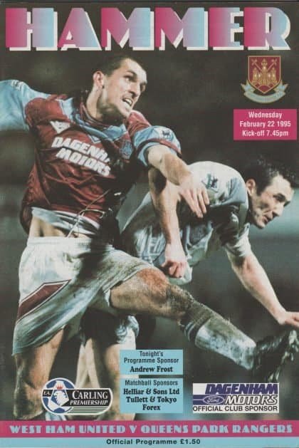 West Ham United v Queens Park Rangers  22-Feb-1995
