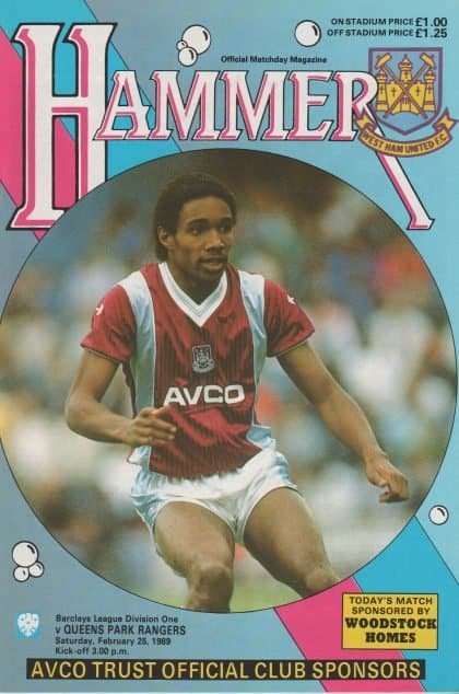 West Ham United v Queens Park Rangers  25-Feb-1989