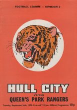 Hull City v Queens Park Rangers 26-Sep-1972