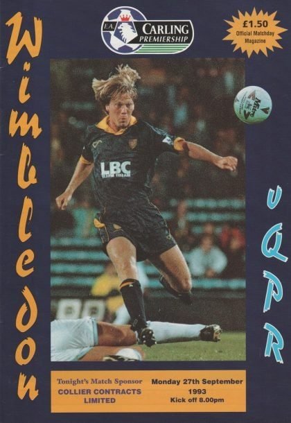 Wimbledon v Queens Park Rangers 27-Sep-1993