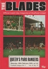 Sheffield United v Queens Park Rangers 28-Feb-1976