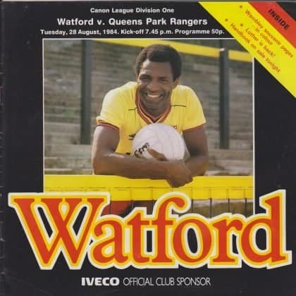 Watford v Queens Park Rangers 28-Aug-1984