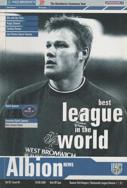 West Bromwich Albion v Queens Park Rangers 28-Aug-2000