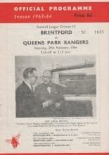 Brentford v Queens Park Rangers 29-Feb-1964