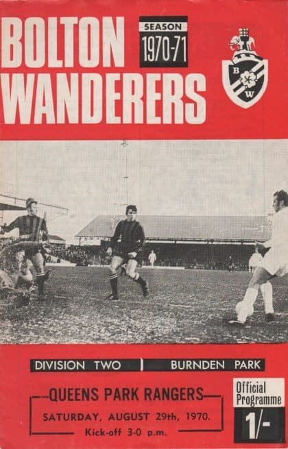 Bolton Wanderers v Queens Park Rangers 29-Aug-1970