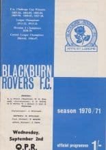 Blackburn Rovers v Queens Park Rangers  02-Sep-1970
