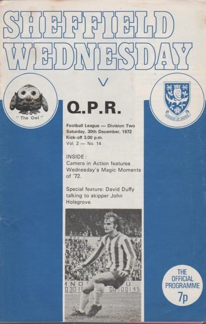Sheffield Wednesday v Queens Park Rangers 30-Dec-1972