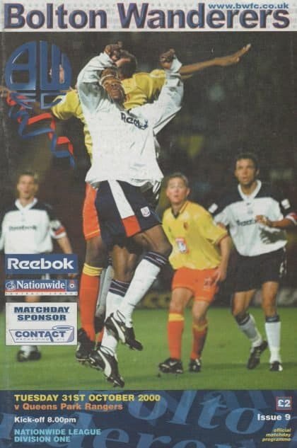 Bolton Wanderers v Queens Park Rangers 31-Oct-2000