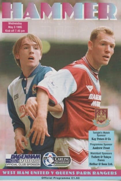 West Ham United v Queens Park Rangers  03-May-1995
