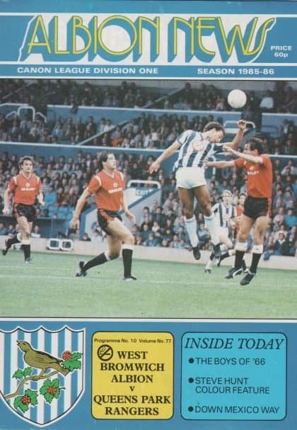 West Bromwich Albion v Queens Park Rangers 09-Nov-1985