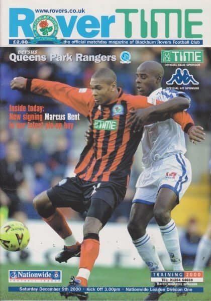 Blackburn Rovers v Queens Park Rangers  09-Dec-2000