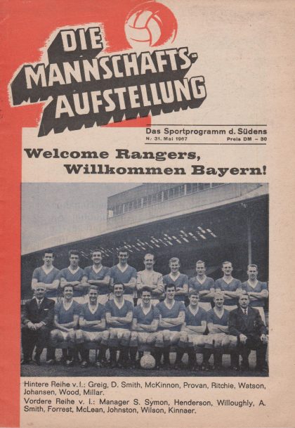 Bayern Munich v Glasgow Rangers 31-May-1967