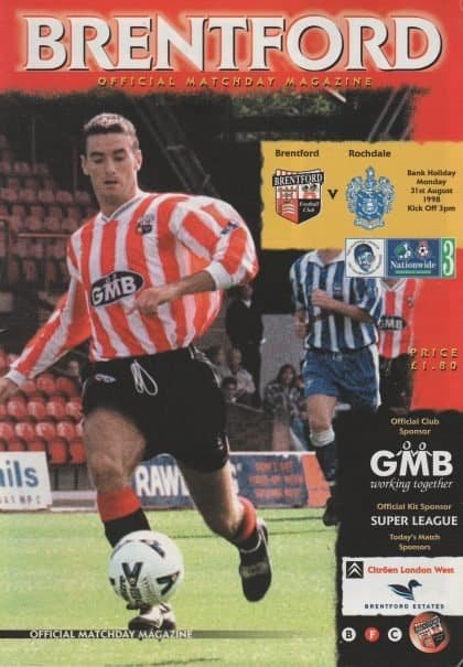 Brentford v Rochdale 31-Aug-1998