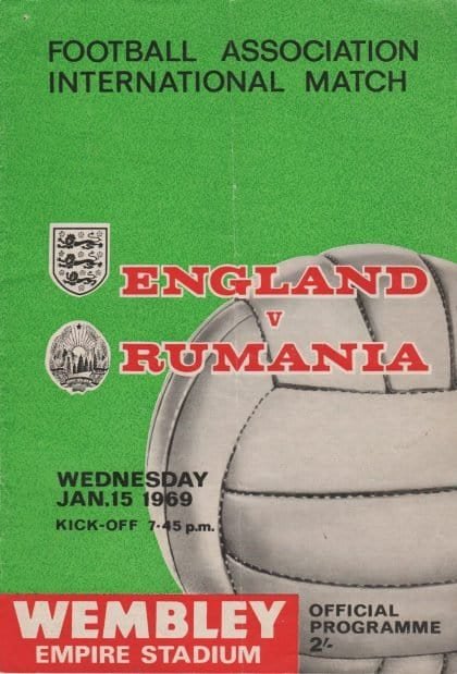 England v Rumania 15-Jan-1969