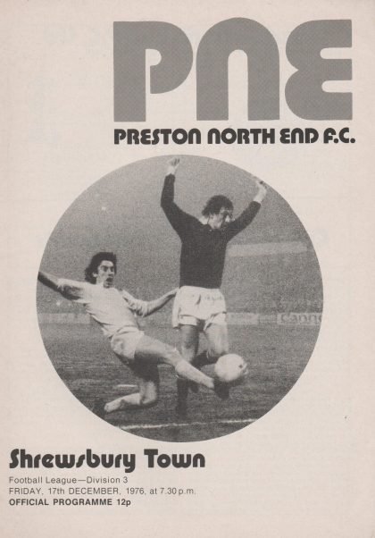Preston North End v Shrewsbury Town 17-Dec-1976