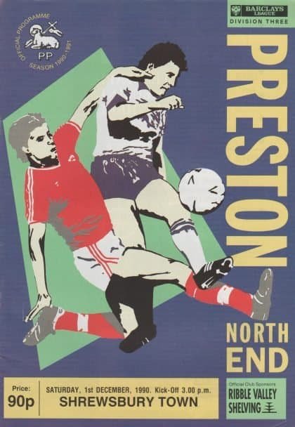 Preston North End v Shrewsbury Town  01-Dec-1990