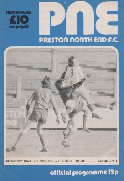 Preston North End v Shrewsbury Town 03-Feb-1976