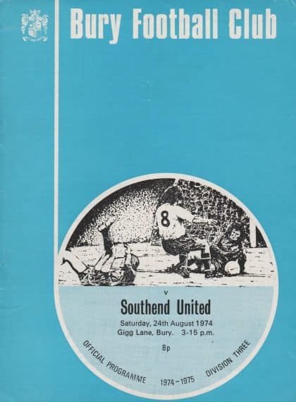 Bury v Southend United 24-Aug-1974