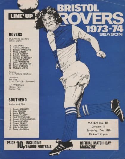 Bristol Rovers v Southend United 08-Dec-1973