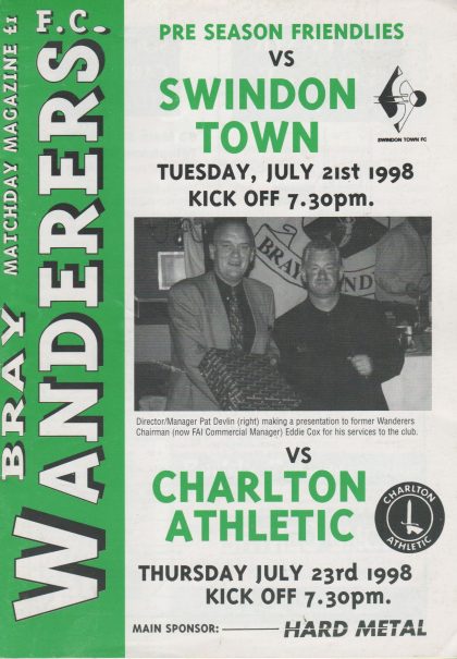 Bray Wanderers v Swindon Town 21-Jul-1998