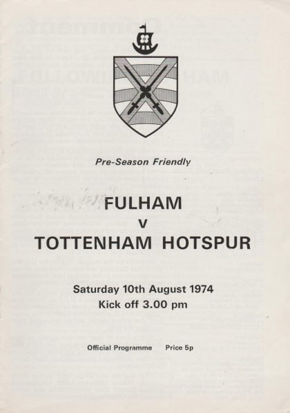 Fulham v Tottenham Hotspur 10-Aug-1974