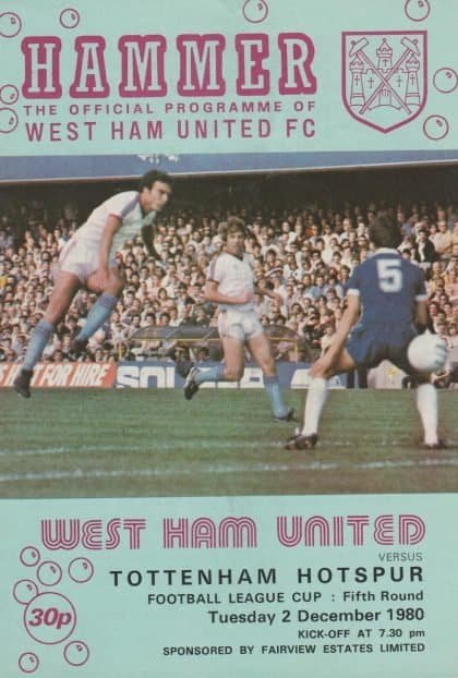 West Ham United v Tottenham Hotspur 02-Dec-1980