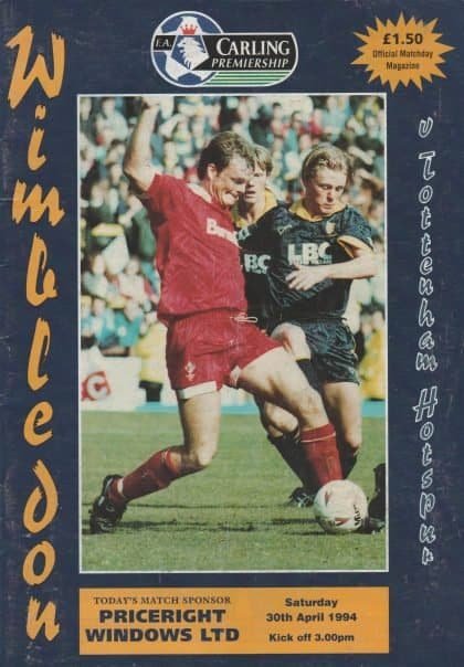 Wimbledon v Tottenham Hotspur 30-Apr-1994