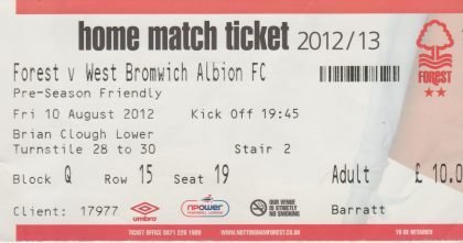 Nottingham Forest v West Bromwich Albion 10-Aug-2012
