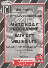 Bath City v Welling United 10-Dec-1988