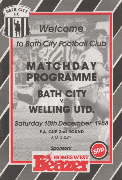 Bath City v Welling United 10-Dec-1988