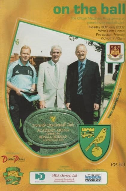 Norwich City v West Ham United 30-Jul-2002