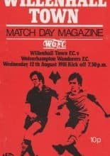 Willenhall Town v Wolverhampton Wanderers 12-Aug-1981