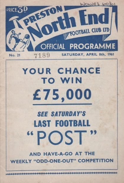 Preston North End v Wolverhampton Wanderers 08-Apr-1961