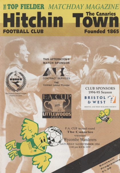 Hitchin Town v Wycombe Wanderers  03-Dec-1994