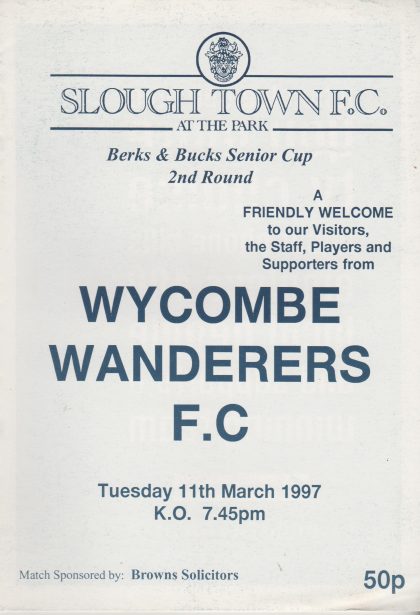 Slough Town v Wycombe Wanderers  11-Mar-1997