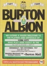 Burton Albion v York City  18-Nov-1987